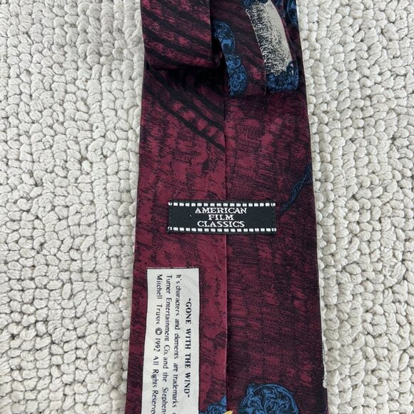 90s Vintage Gone With The Wind Silk Necktie Tie Movie American Film Classics - Picture 4 of 6